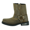 MOTORCYCLE MEN’S SIDE ZIPPER WATERPROOF BOOTS– BROWN
