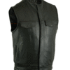 MOTORCYCLE CONCEALED SNAP CLOSURE, MILLED COWHIDE, WITHOUT COLLAR & HIDDEN ZIPPER
