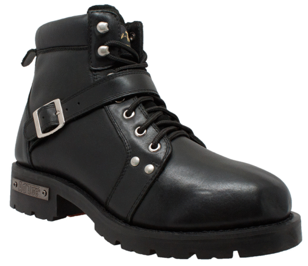 MOTORCYCLE MEN'S YKK ZIPPER BIKER BOOT-BLACK