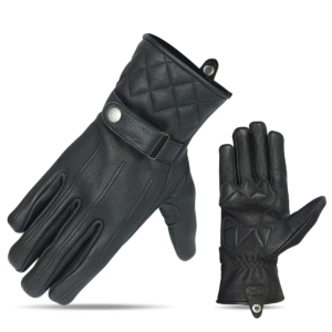 Motorcycle Premium Leather Driving Glove with Snap Cuff