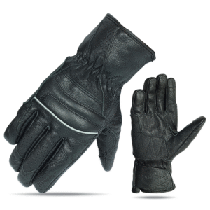 Motorcycle Premium Leather Driving Glove with Reflective Piping