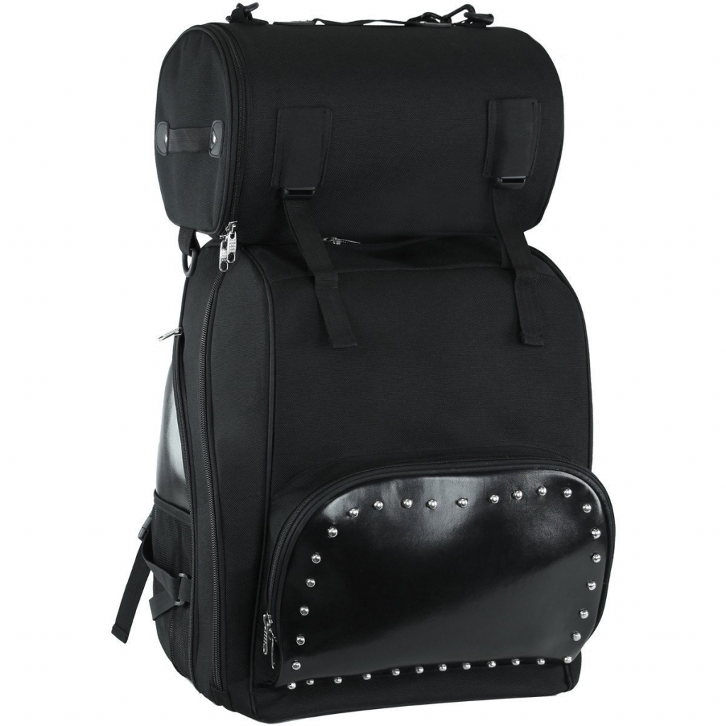 Motorcycle Big Heavy Duty Sissy Bar Bag Plain or Studded