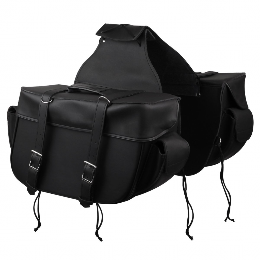 Motorcycle Big Zip Off and Throw Over Saddlebags With Outside Pockets