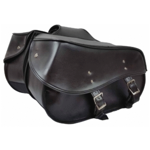 Motorcycle Vance Leather Large 2 Strap Plain Saddle Bag