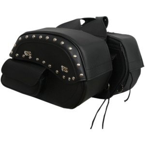 Motorcycle External Pocket Deluxe Studded Throw Over Saddlebags