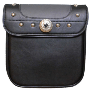 Motorcycle Vance Leather Black and Grey Studded Sissy Bar Bag