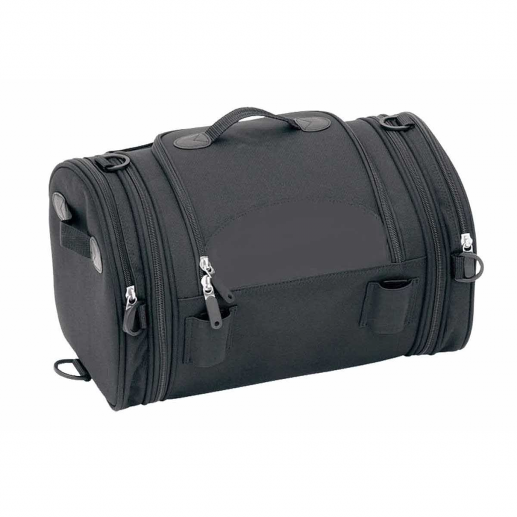 Motorcycle Expandable Trunk Bag W/Faux Leather Trim 10x10x16