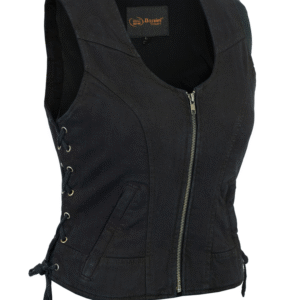 MOTORCYCLE WOMEN'S STYLISH BLACK DENIM VEST