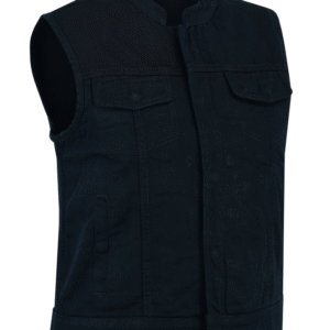 MOTORCYCLE WOMEN'S ADVANCE BLACK CONSTRUCTION DENIM VEST