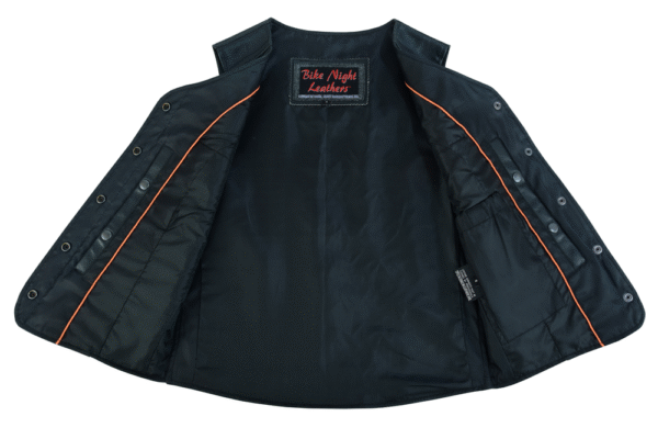 MOTORCYCLE WOMEN’S STYLISH LONGER BODY ¾ VEST – PLAIN SIDES - Image 4