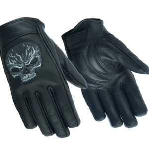 MOTORCYCLE REFLECTIVE SKULL SHORT GLOVE