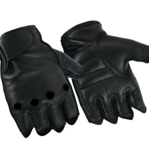 MOTORCYCLE MEN'S ADVANCE DEER SKIN FINGERLESS GLOVES