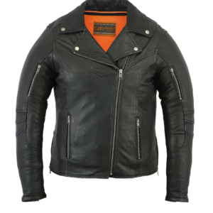MOTORCYCLE WOMEN'S MODERN LONGER BELTLESS BIKER JACKET