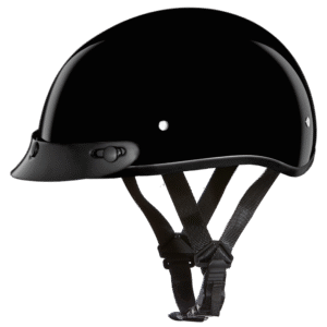 MOTORCYCLE D1-A D.O.T. DAYTONA SKULL CAP- HI-GLOSS BLACK