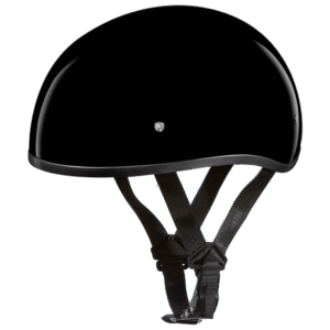 MOTORCYCLE D1-ANS D.O.T. DAYTONA SKULL CAP W/O VISOR - HI-GLOSS BLACK