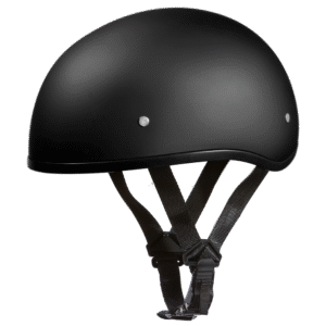 MOTORCYCLE D1-BNS D.O.T. DAYTONA SKULL CAP W/O VISOR - DULL BLACK