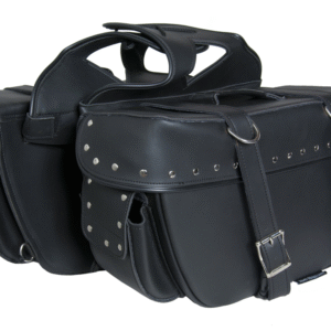 MOTORCYCLE TWO STRAP SADDLE BAG W/ STUDS