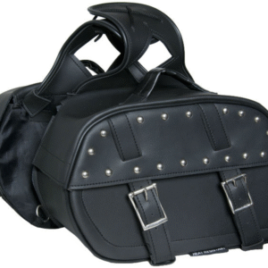 MOTORCYCLE TWO STRAP SADDLE BAG W/ STUDS