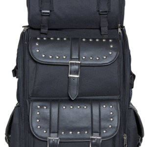 MOTORCYCLE UPDATED TOURING SISSY BAR BAG W/ STUDS