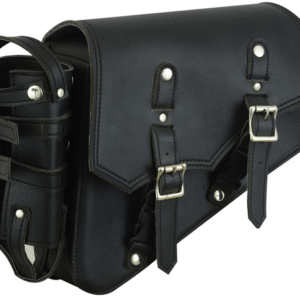 MOTORCYCLE DS5011L LEFT SIDE SYNTHETIC LEATHER SWING ARM BAG W/BOTTLE HOLDER