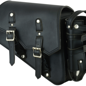 MOTORCYCLE DS5011R RIGHT SIDE SYNTHETIC LEATHER SWING ARM BAG W/BOTTLE HOLDER
