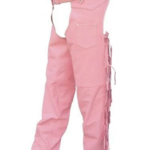 LADIES FRINGES BRAIDED MOTORCYCLE LEATHER CHAPS