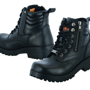 DS9768 WOMEN'S SIDE ZIPPER PLAIN TOE BOOTS